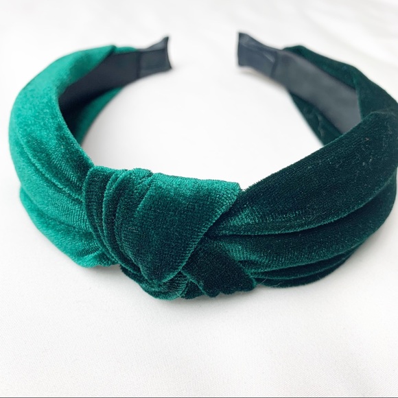 Accessories - 2/$25 Velvet Knotted Headband -Emerald